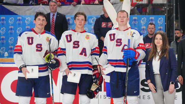 USA's top players of the tournament. PHOTO CREDIT: INTERNATIONAL ICE HOCKEY FEDERATION / ANDREA CARDIN