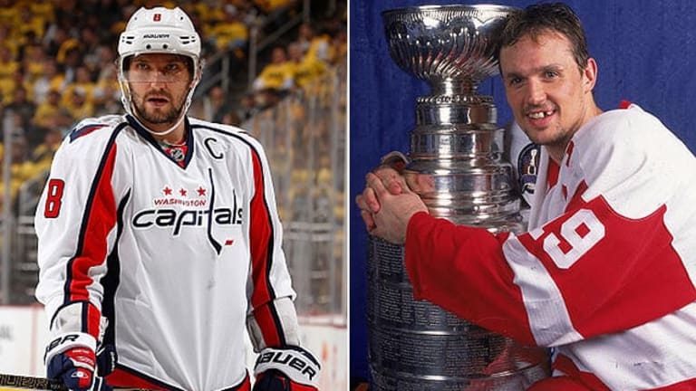 Alex Ovechkin was holding the Stanley Cup up in the middle of the