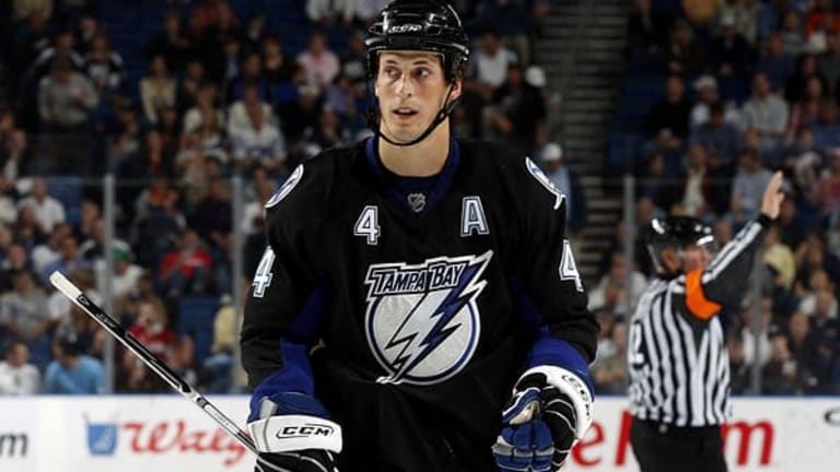 Center Vincent Lecavalier of the Tampa Bay Lightning in action