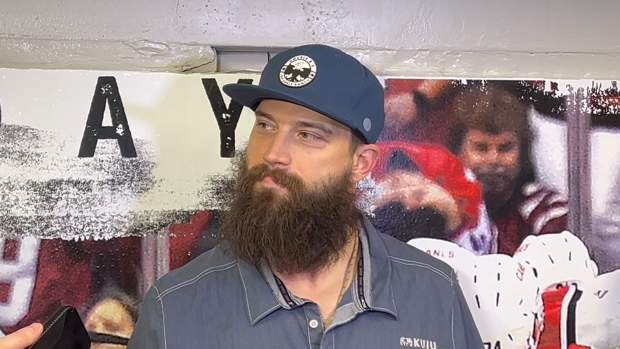 Brent Burns speaks with the media for his exit interview. 5/18/2024