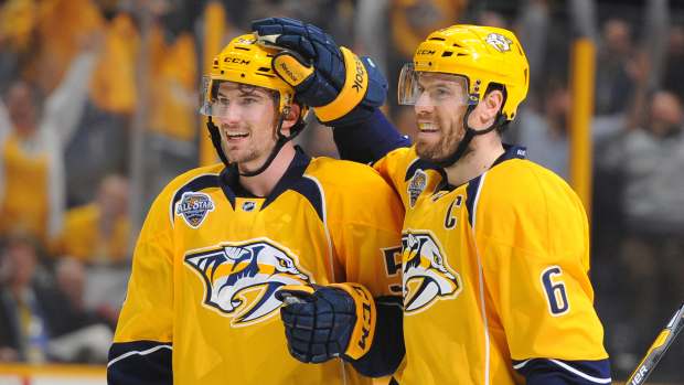 Roman Josi and Shea Weber