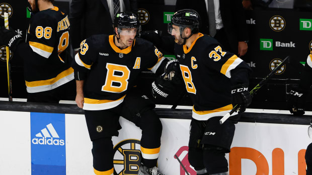 Brad Marchand and Patrice Bergeron