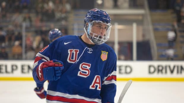 USA Hockey's NTDP - Luke Hughes Forging His Own Identity on the Ice Read  this week's NTDP feature, presented by Milk Means More. FULL STORY >>