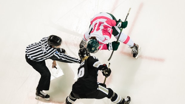 The Hockey Helps Kids faceoff