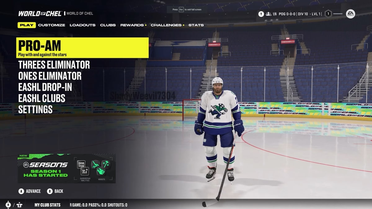 NHL 22 World of Chel revamps loadout system greater customization