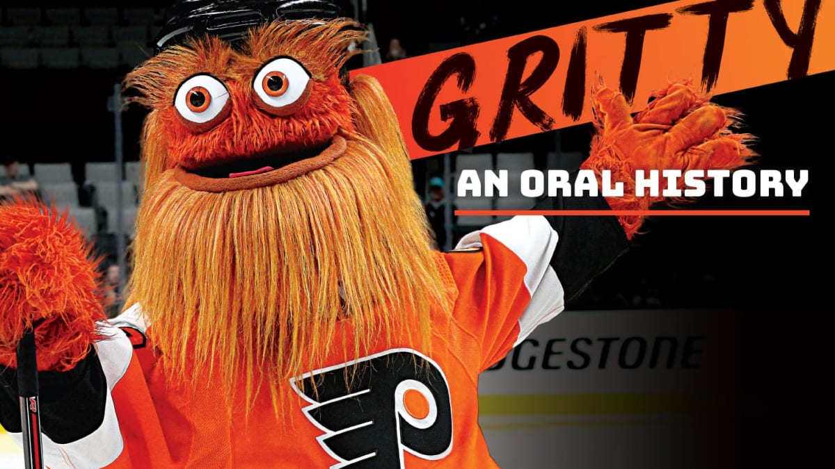 Gritty the Mascot goes streaking during Flyers game