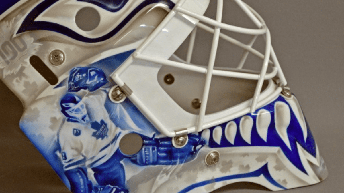 Toronto Marlies goaltender tributes mask to former NHL goaltender Felix  Potvin #Toronto #MapleLeafs