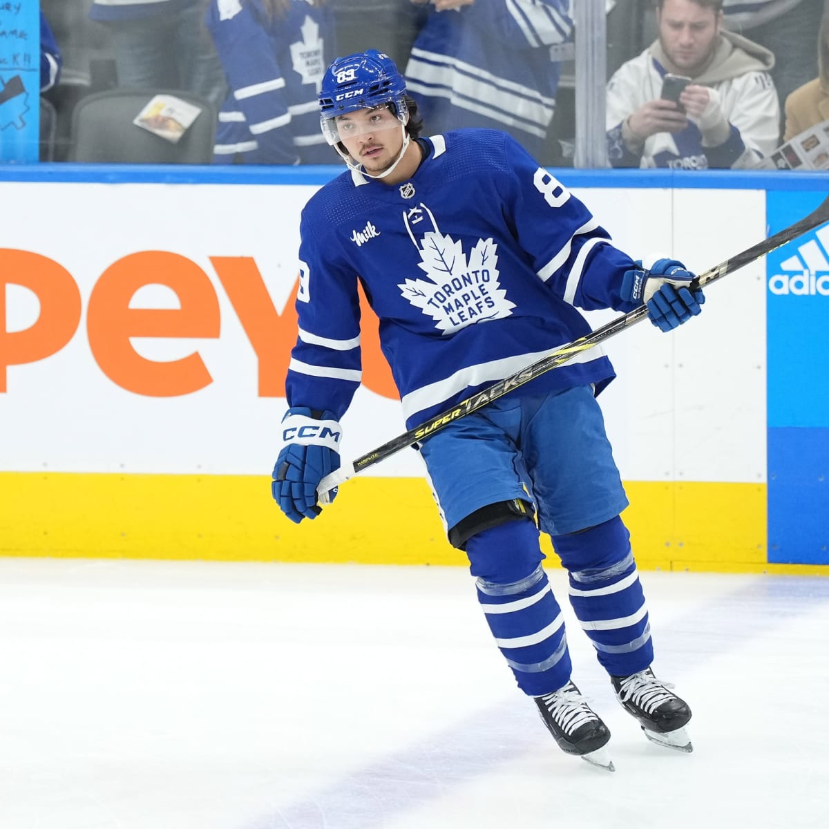 This isn't the first time Nick Robertson will be wearing a Maple Leafs  jersey in Los Angeles