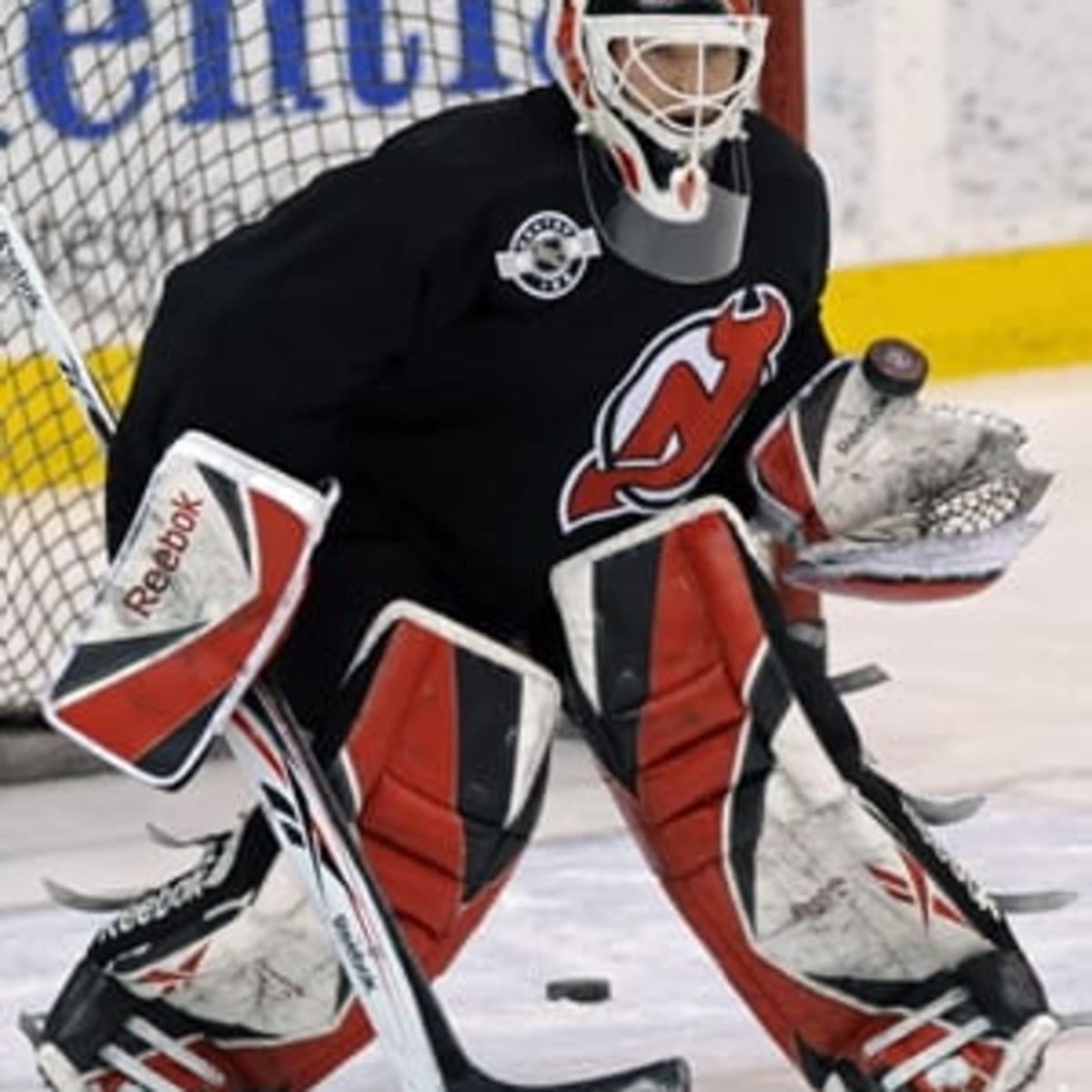 NHL: Goaltender Martin Brodeur nets to help the New Jersey Devils