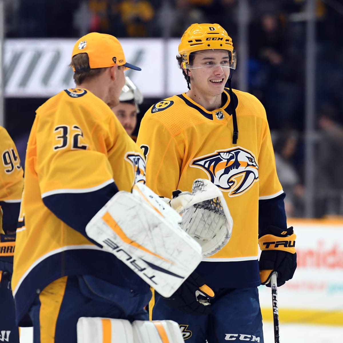 Nashville Predators center Tommy Novak (82) plays against the Columbus Blue  Jackets during the first period of an NHL hockey game Tuesday, Jan. 17,  2023, in Nashville, Tenn. (AP Photo/Mark Zaleski Stock