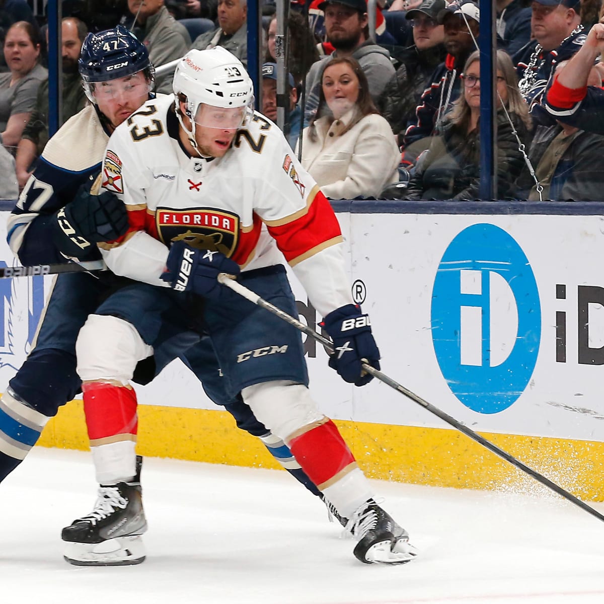 Right wing Pavel Bure of the Florida Panthers looks on against the