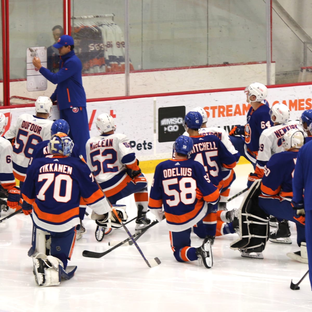 The New York Islanders skate during training camp at Northwell