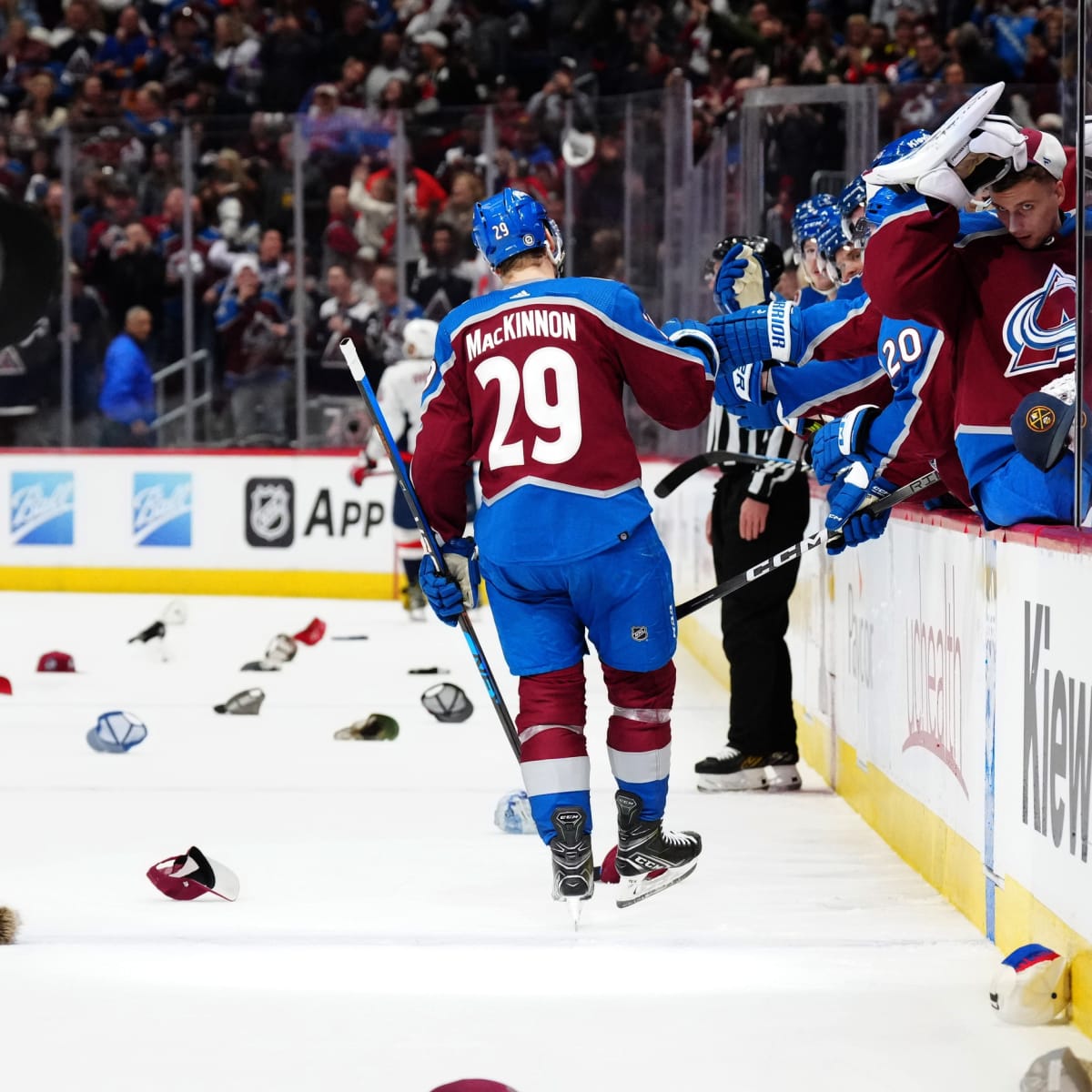 Nathan MacKinnon scores 4 goals and bra, thong are tossed on ice