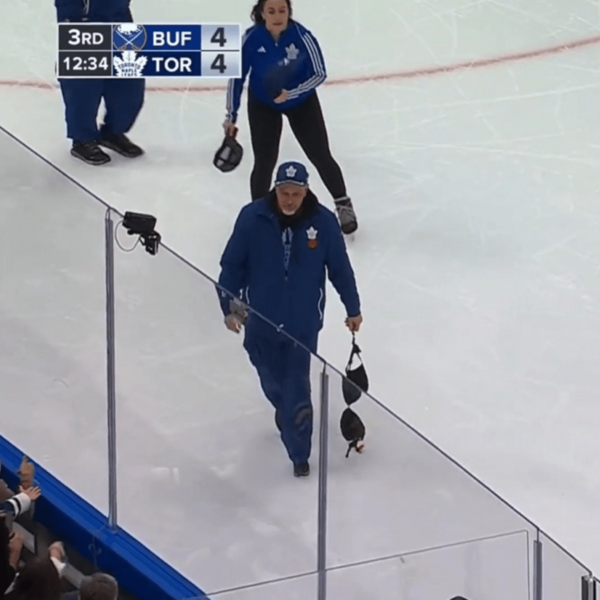 A Leafs fan threw a bra on the ice for Auston Matthews' hat trick