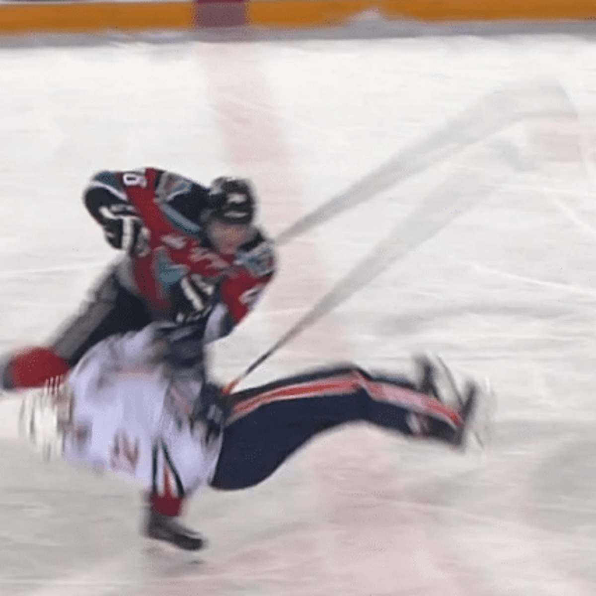 Watch WHL player nearly get flipped by massive neutral zone hit