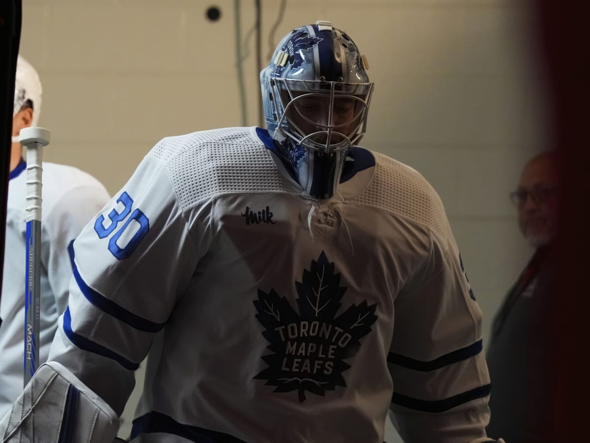 Toronto Maple Leafs G Matt Murray, on LTIR, skates ahead of