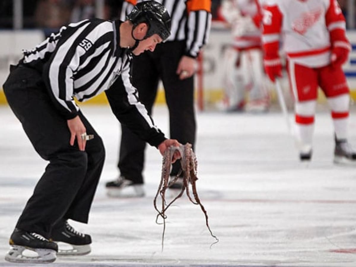 The tradition of Red Wings Fans throwing octopus on the ice began