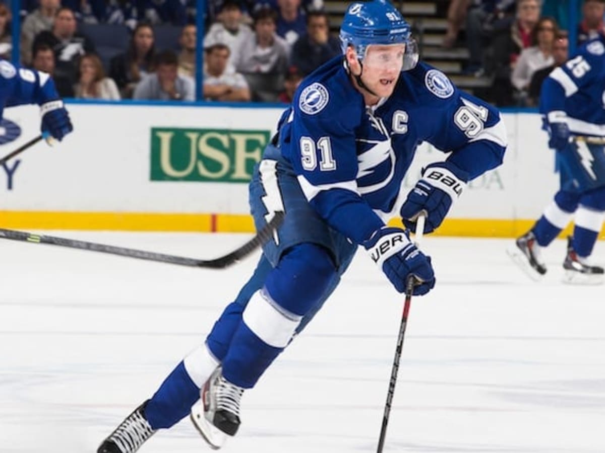 Steven Stamkos featured in several jerseys on The Hockey News