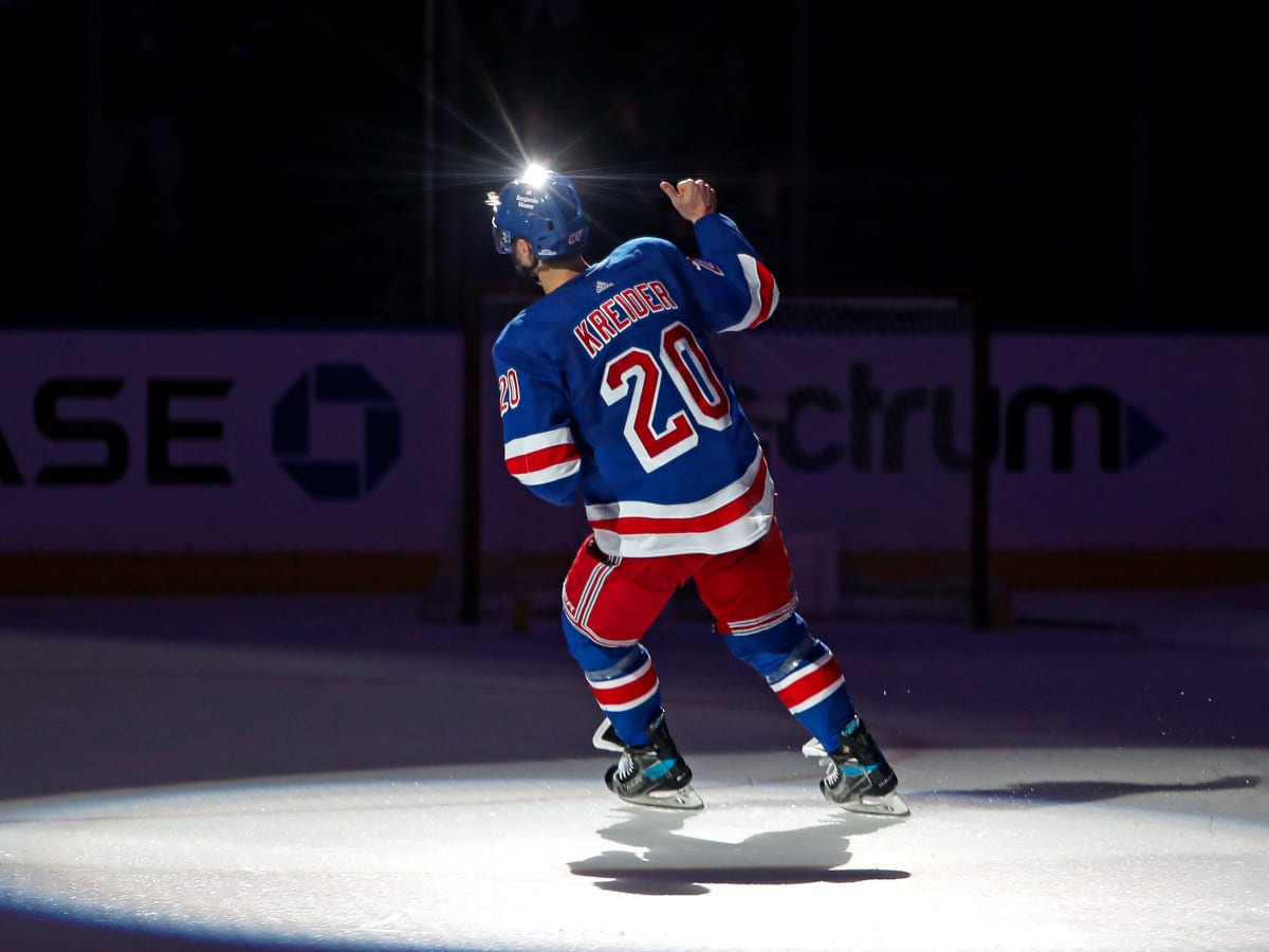 Former New York Rangers retired numbers hang from the rafters