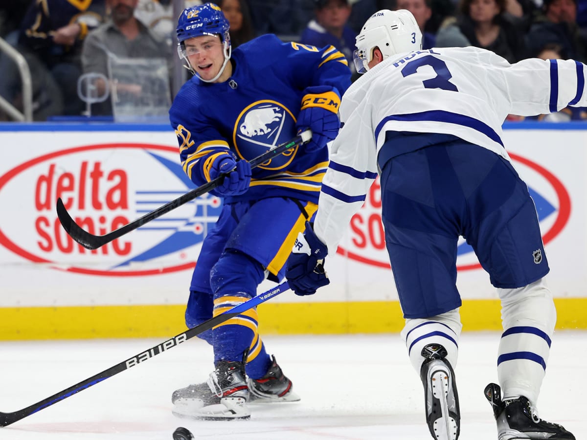 Sabres G Hackett taken off ice on stretcher