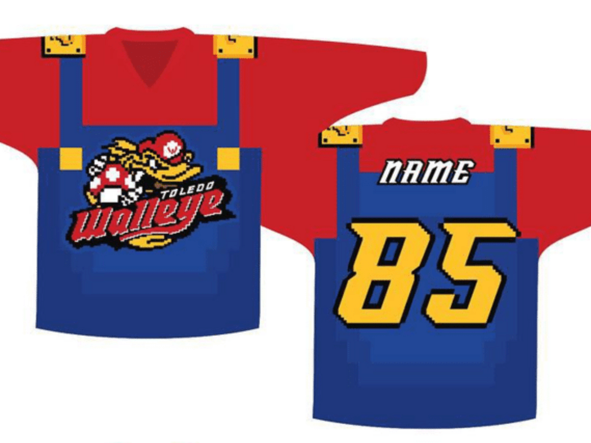 The jerseys the Toledo Walleye wore for their Zombie Night. The