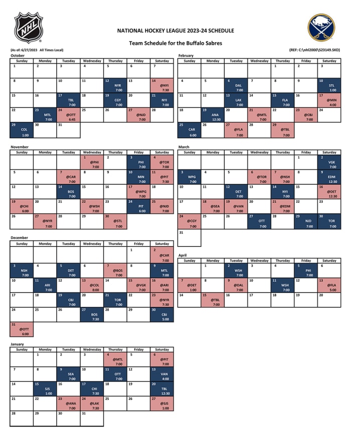 Buffalo Sabres 2024 Schedule Evo 2024 Schedule