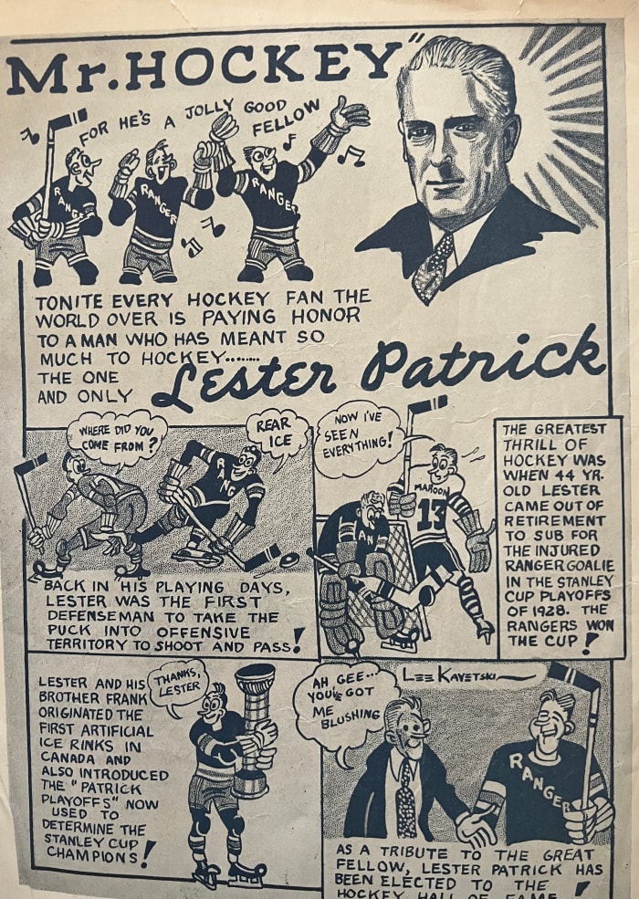 Lester Patrick Night cartoon