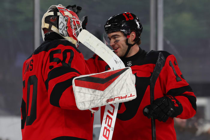 Devils' Hischier & Daws Shine in 63 Stadium Series Victory Over Flyers