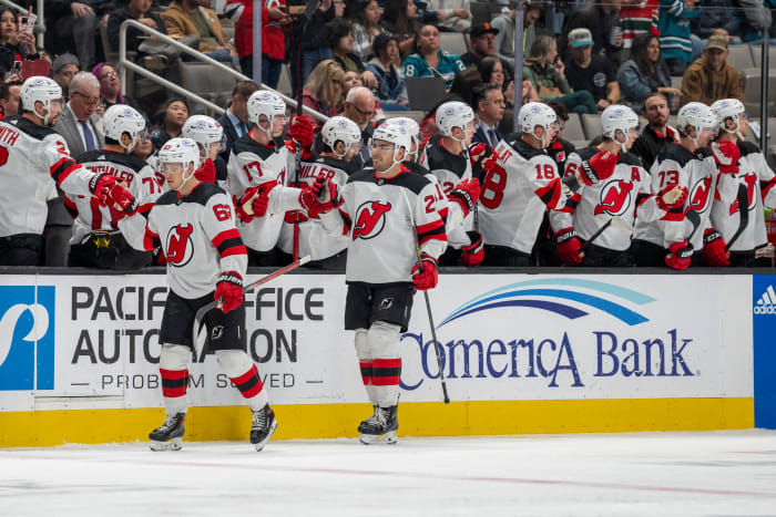 Devils' Jesper Bratt Extends Point Streak With Two Assists Against ...