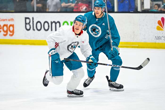 Sharks Prospects React To Their First Skate With Macklin Celebrini ...