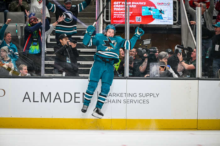 Macklin Celebrini's Epic First Career Overtime Goal Lifts Sharks Past ...