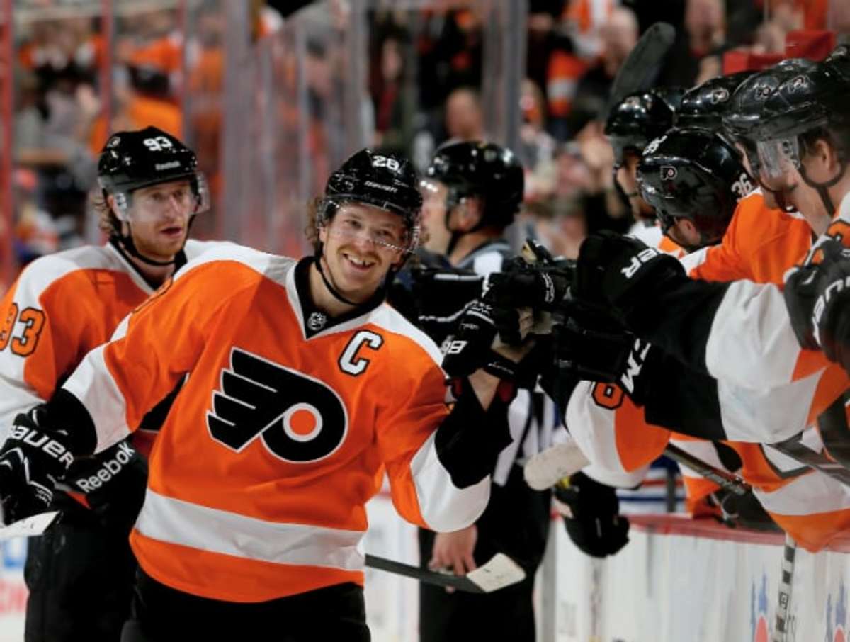 Claude Giroux Philadelphia Flyers Adidas Authentic Away NHL Hockey Jer
