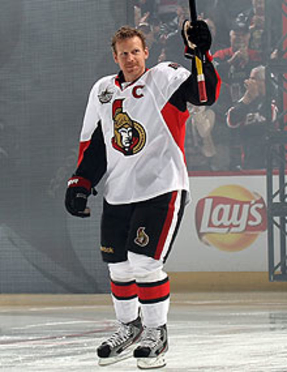 The understated Senators captain was welcomed onto the ice before the All-Star Skills Competition with chants of 