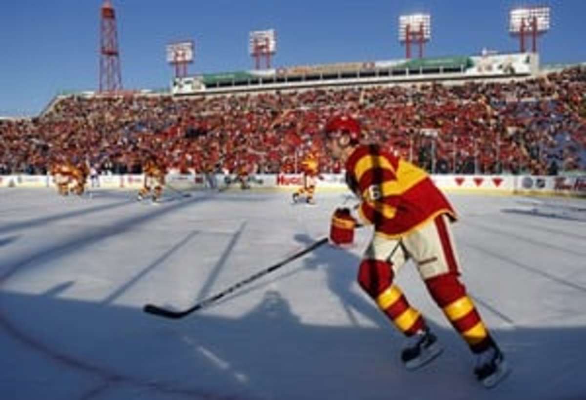 Flames Practice at Heritage Classic