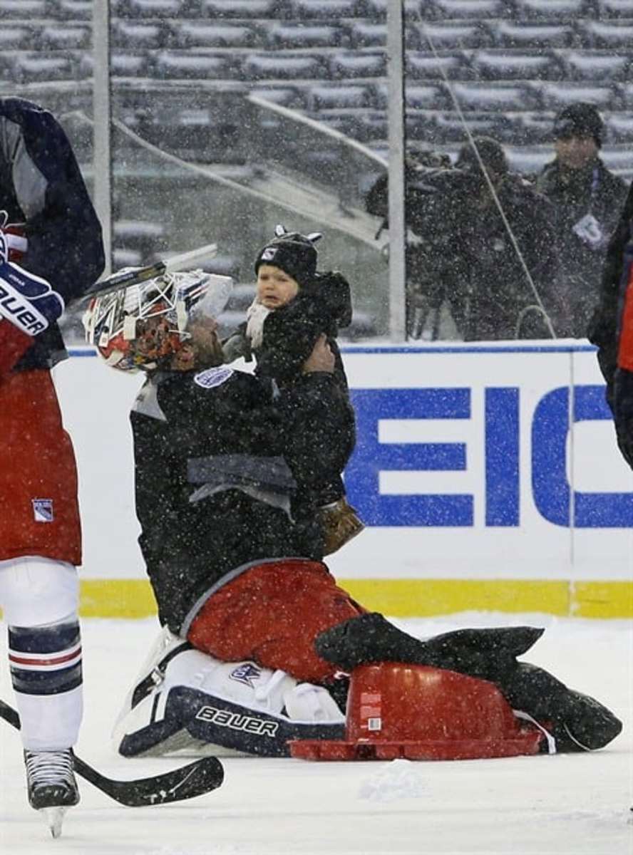 Rangers and Devils Practice on Yankee Stadium Ice - The New York Times