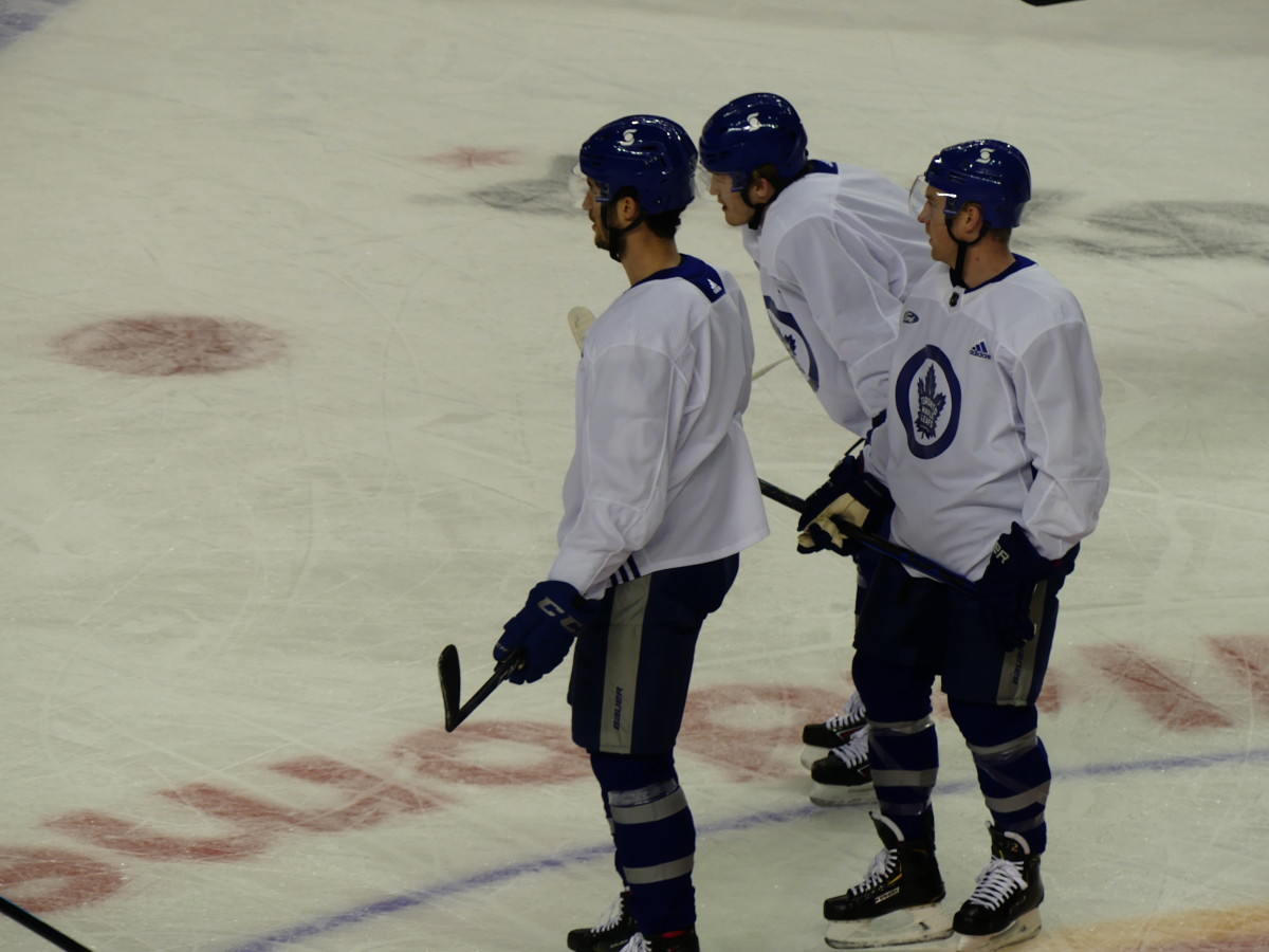 Pierre Engvall (left) with Joey Anderson (middle) and Travis Boyd (right)