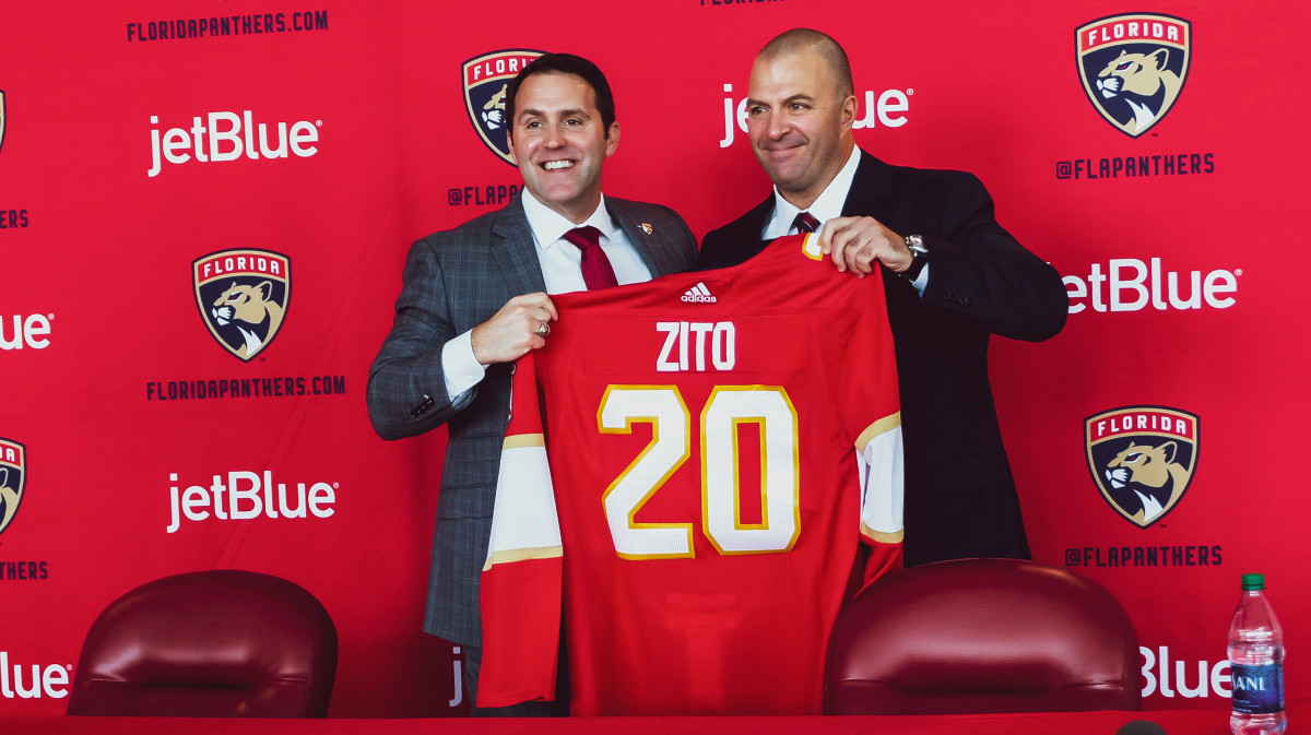 CEO Matt Caldwell (left) and new GM Bill Zito/photo courtesy Florida Panthers.