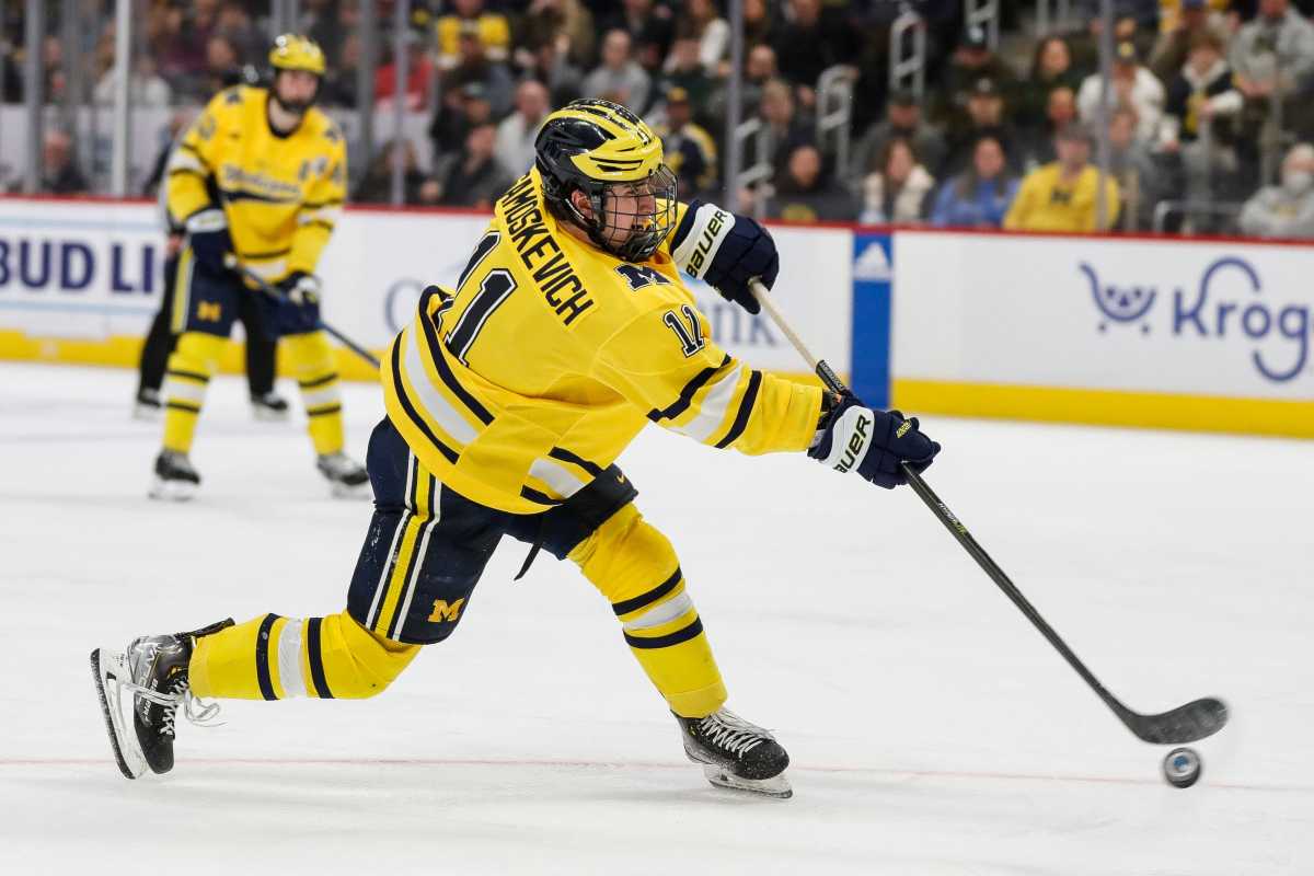 Panthers prospect Mackie Samoskevich sends Michigan to Frozen Four with ...