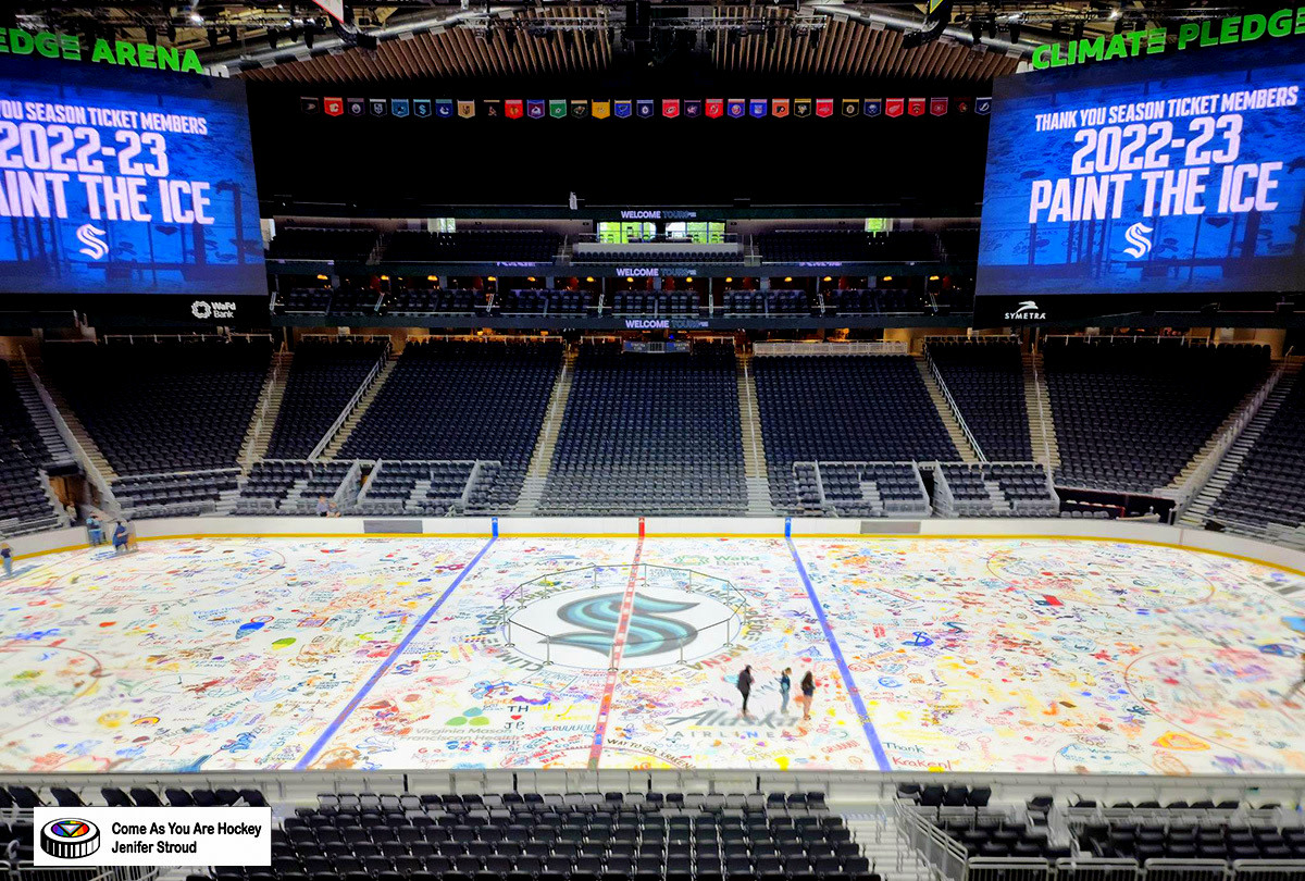 Penguins season ticket holders paint the ice in annual event at