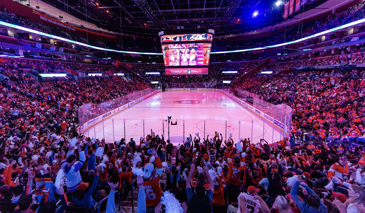Panthers fans with Stanley Cup fever pack FLA Live Arena during Game 1 watch party