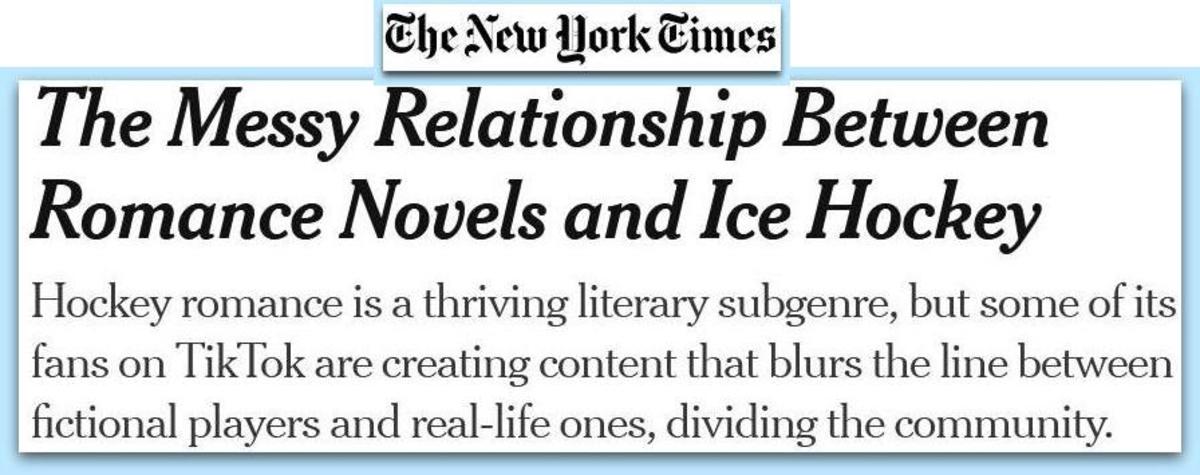The Messy Relationship Between Romance Novels and Ice Hockey - The New York  Times