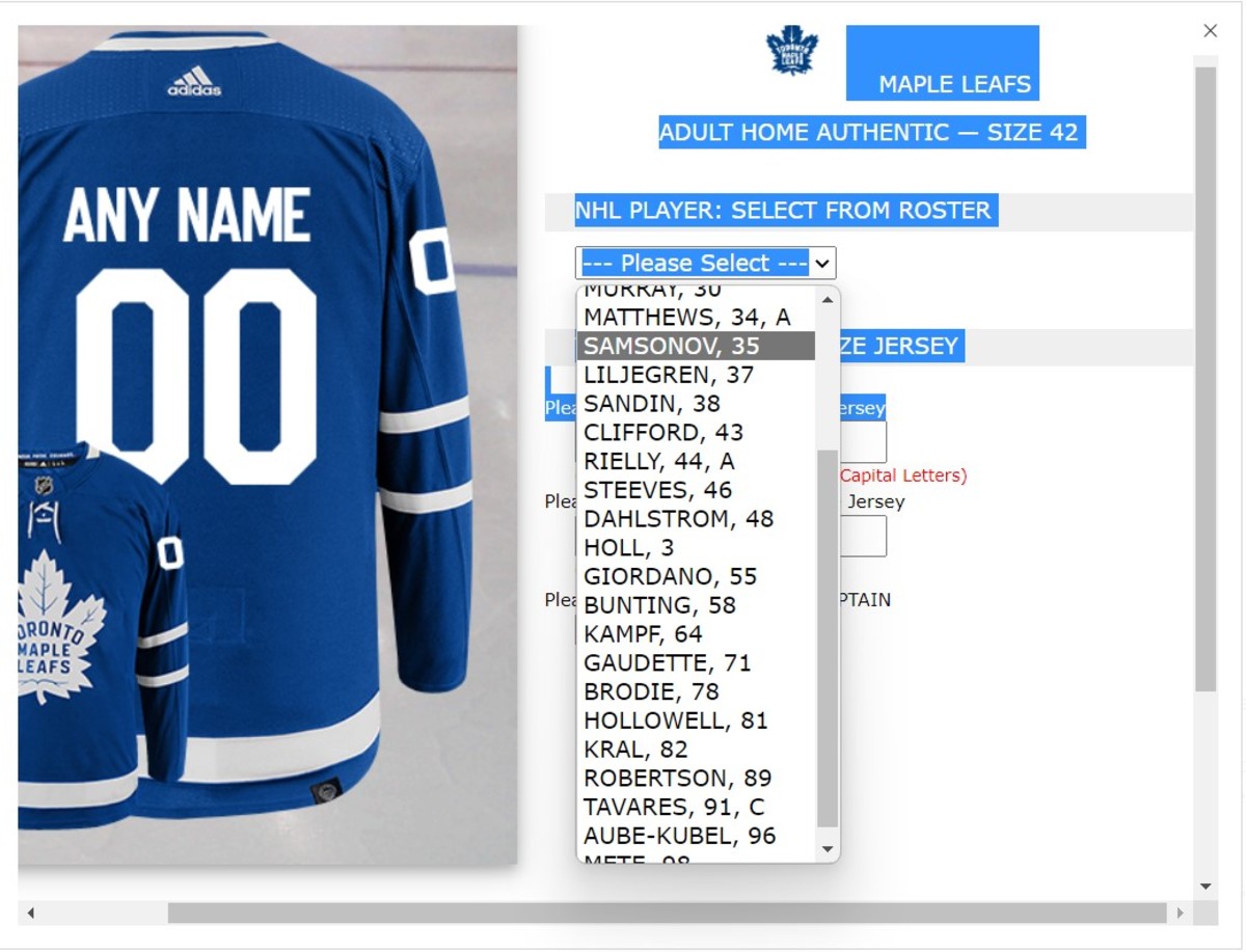 Adidas Toronto Maple Leafs Authentic NHL Jersey - Home - Adult