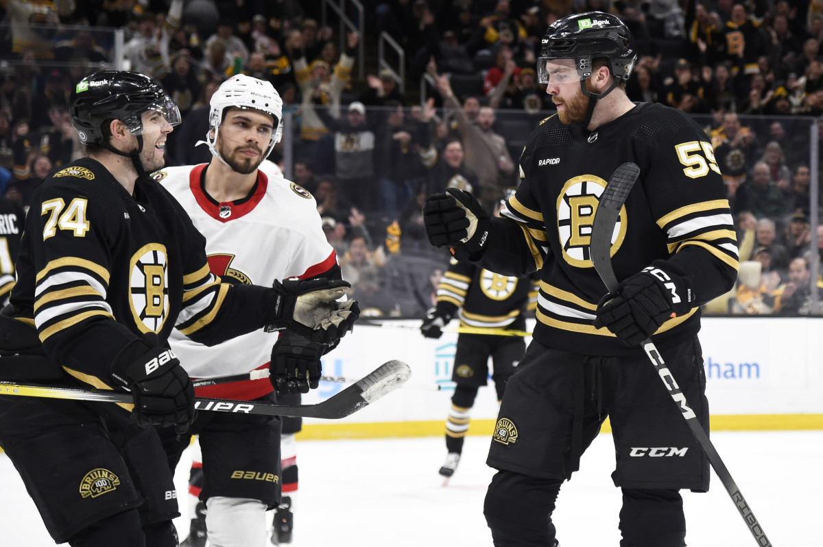 David Pastrnak Hat Trick Fuels 6-2 Boston Bruins Win Over Ottawa ...