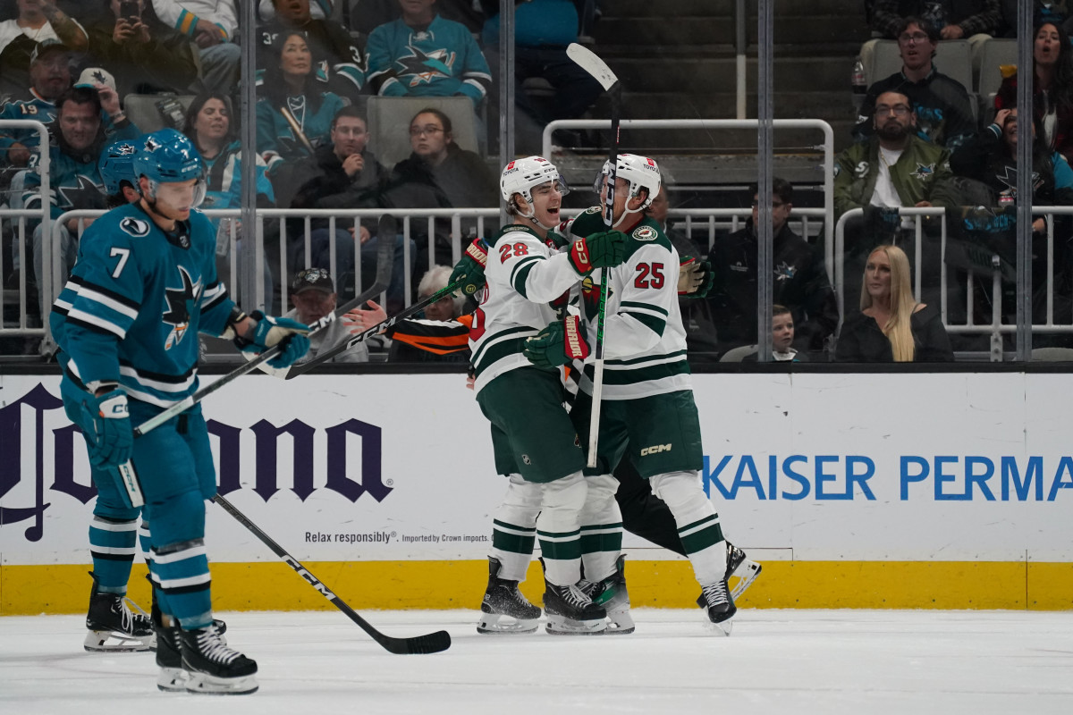 Wild's Liam Ohgren Scores First NHL Goal In San Jose - The Hockey News ...