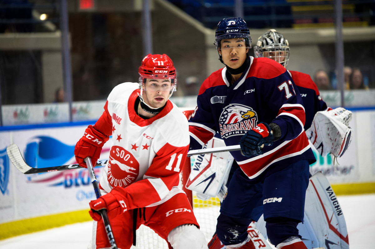 Saginaw Spirit Defenceman James Guo Suspended Indefinitely for Slash to the  Head of Travis Hayes - The Hockey News Ontario Hockey League