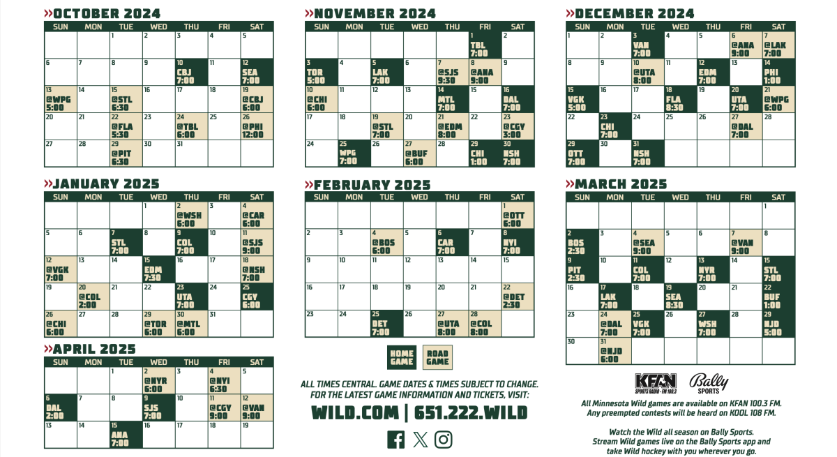 Minnesota Wild 202425 Schedule Released