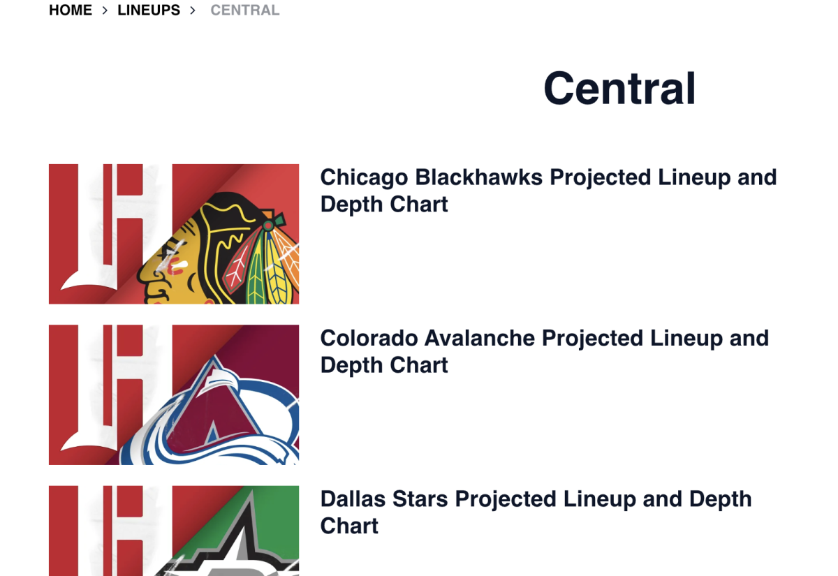 Blackhawks THN Depth Chart