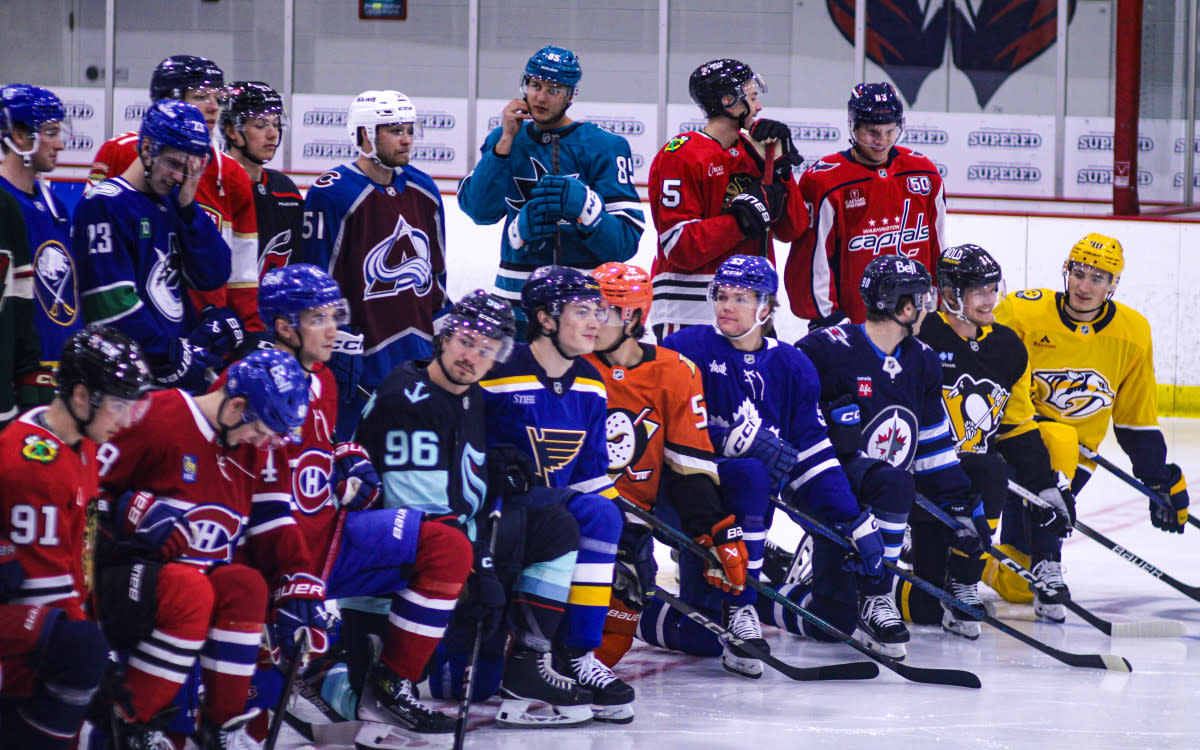 Photos Logan Morrison At NHLPA Rookie Showcase The Hockey News