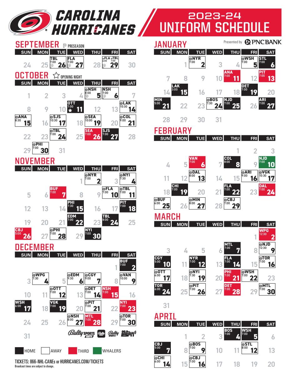 Hurricanes Release 2023 24 Jersey Schedule Carolina Hurricanes News Analysis And More