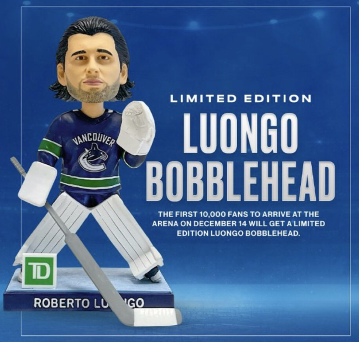 Vancouver Canucks to honour Roberto Luongo